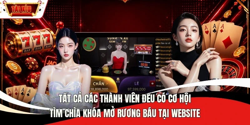 Tất cả các thành viên đều có cơ hội tìm chìa khóa mở rương báu tại website